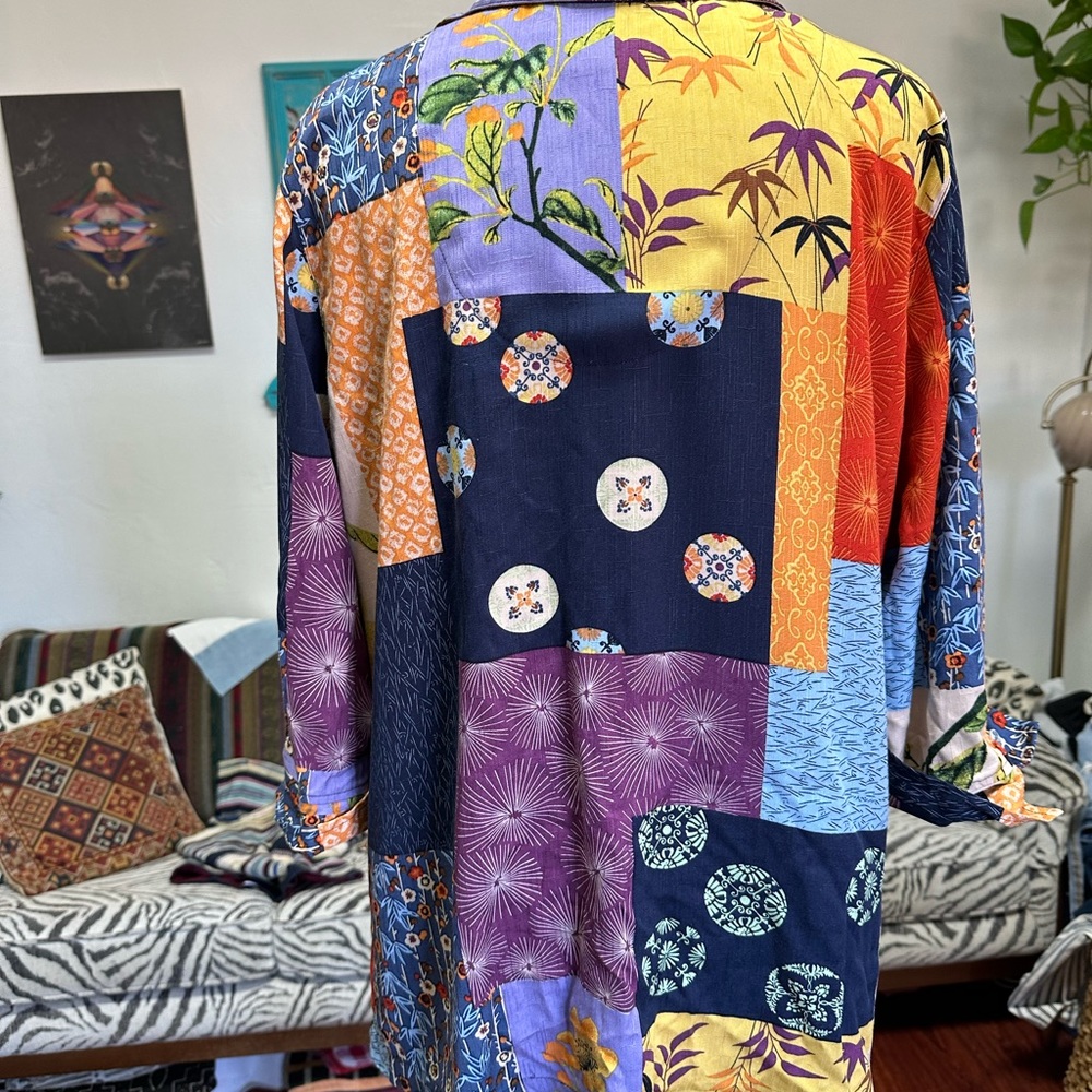 Vintage Patchwork Print Over-Shirt - image 8
